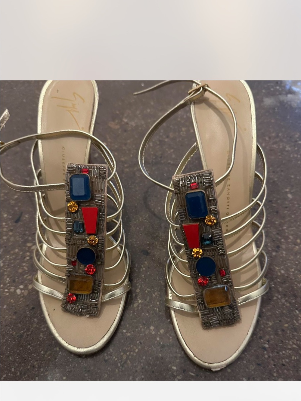 Vintage Authentic Gold Giuseppe Zanotti Heels